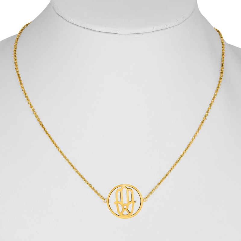 Hamsa Hand Plain Silver Necklace PS-RDN-5.