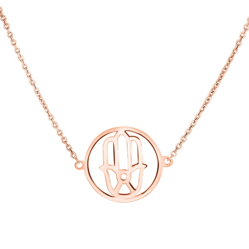 Hamsa Hand Plain Silver Necklace PS-RDN-5.