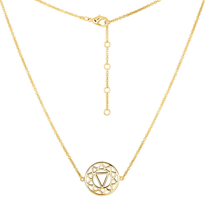 Solar Plexus Chakra Plain Silver Necklace PS-RDN-6.