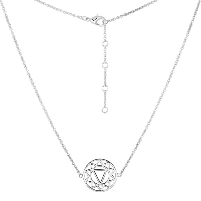Solar Plexus Chakra Plain Silver Necklace