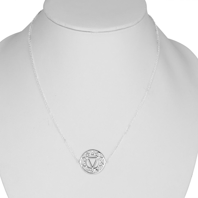 Solar Plexus Chakra Plain Silver Necklace PS-RDN-6.