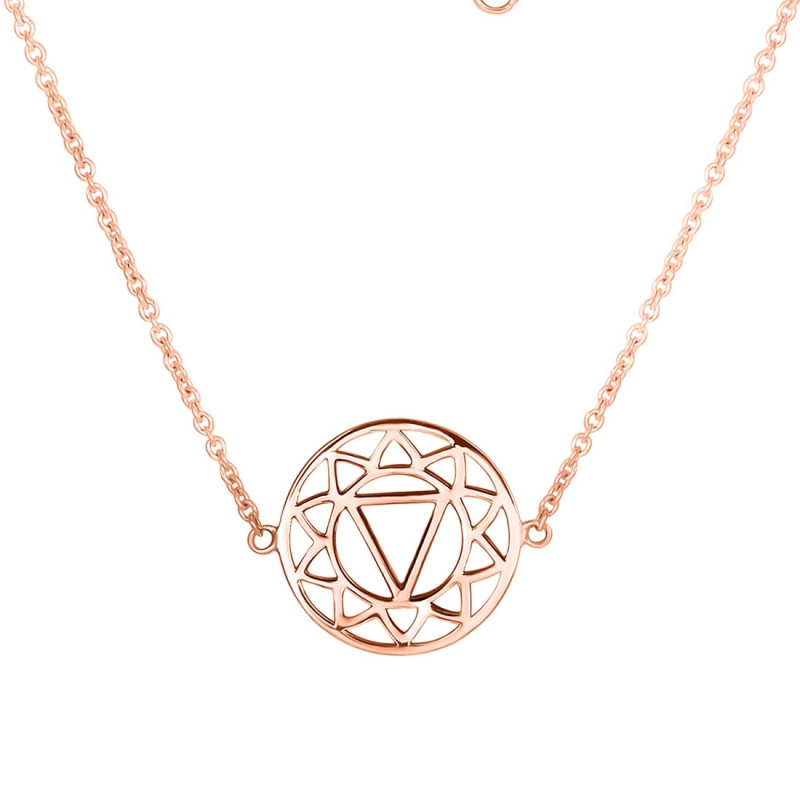 Solar Plexus Chakra Plain Silver Necklace PS-RDN-6.