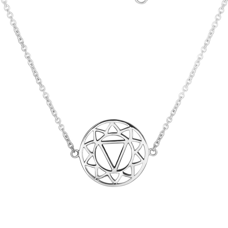Solar Plexus Chakra Plain Silver Necklace PS-RDN-6.
