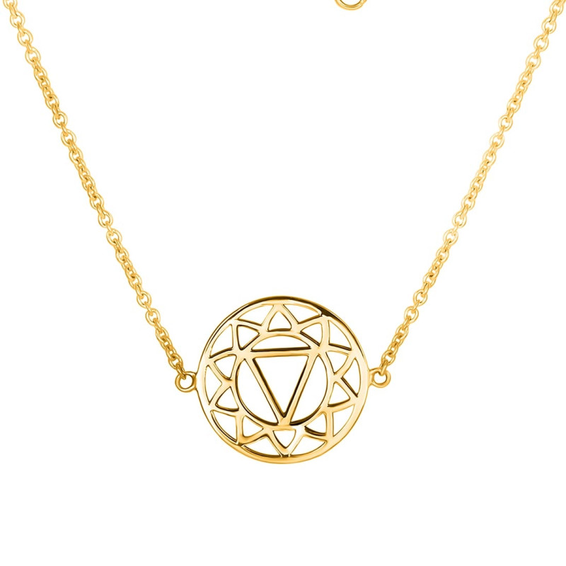 Solar Plexus Chakra Plain Silver Necklace PS-RDN-6.
