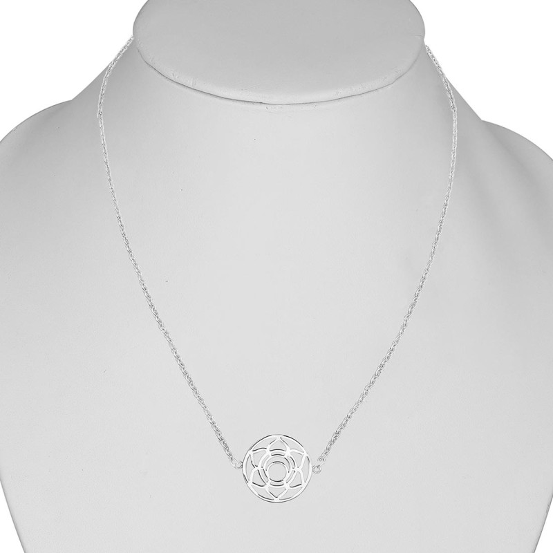 Sacral Chakra Plain Silver Necklace PS-RDN-7
