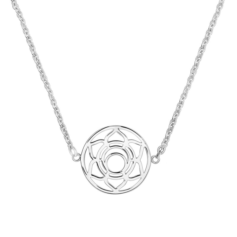 Sacral Chakra Plain Silver Necklace PS-RDN-7