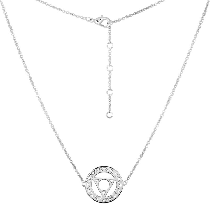 Throat Chakra Plain Silver Necklace
