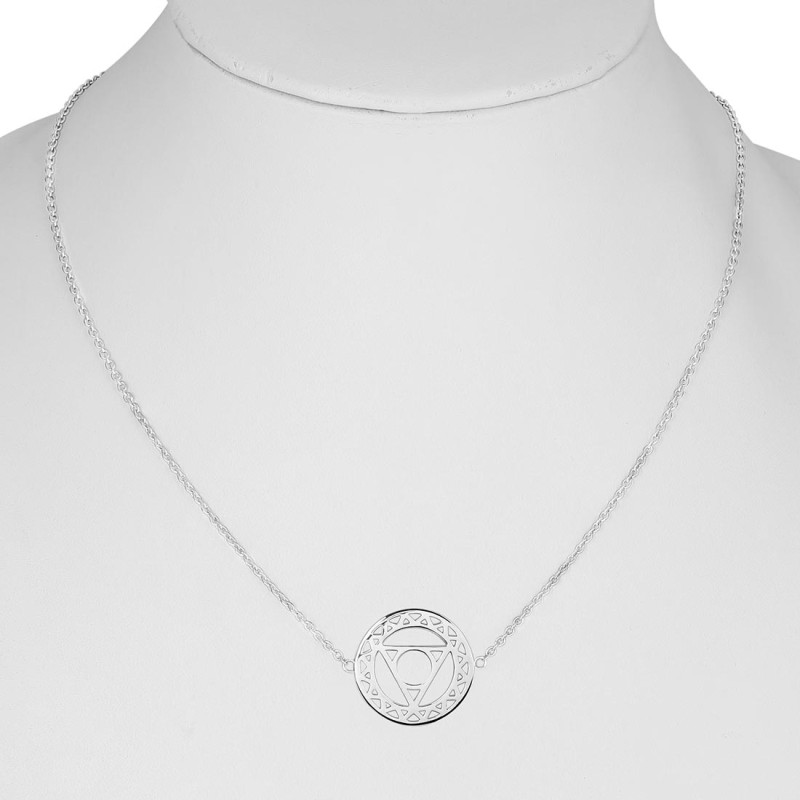 Throat Chakra Plain Silver Necklace PS-RDN-8.