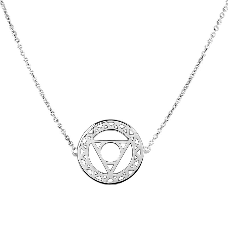 Throat Chakra Plain Silver Necklace PS-RDN-8.