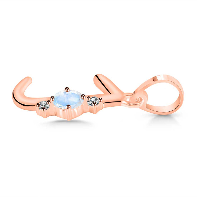 Moonstone & White Topaz Alphabet J Pendant RBM-RDA-10.