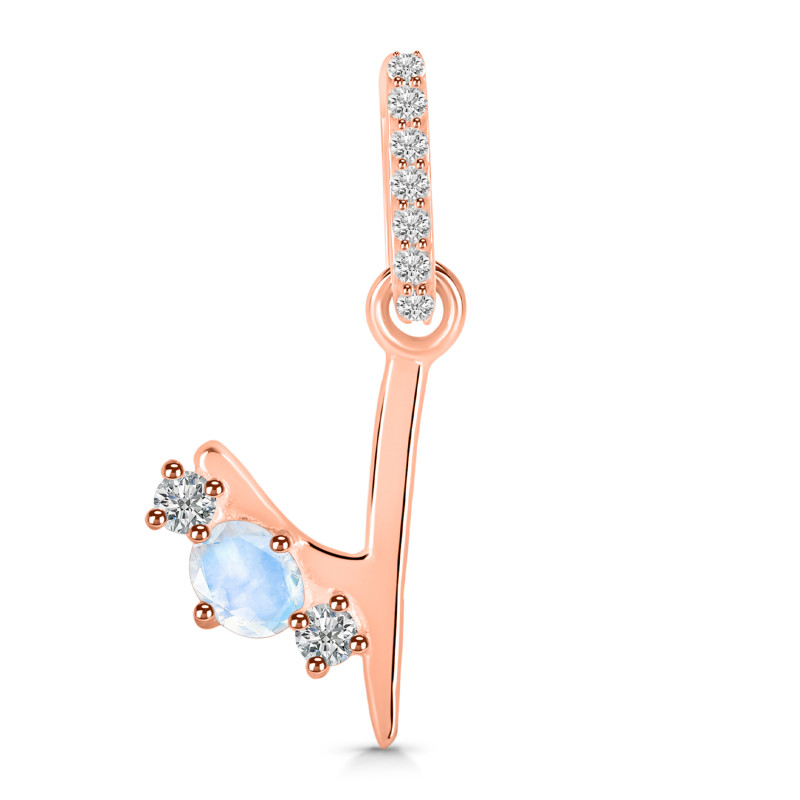 Moonstone & White Topaz Alphabet Y Pendant RBM-RDA-103.
