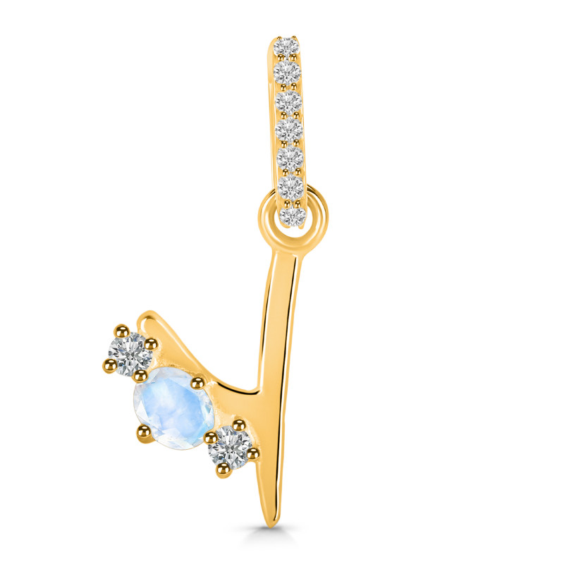 Moonstone & White Topaz Alphabet Y Pendant RBM-RDA-103.