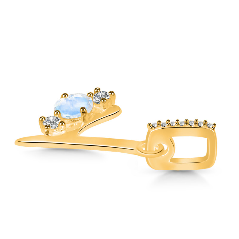 Moonstone & White Topaz Alphabet Y Pendant RBM-RDA-103.