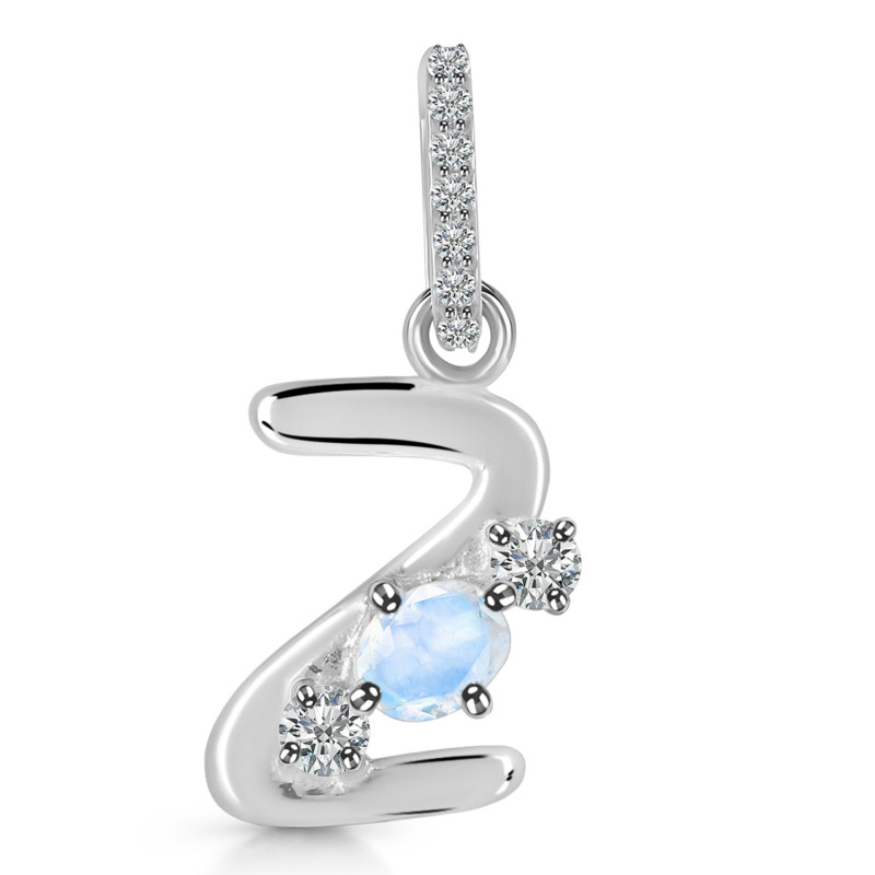 Moonstone & White Topaz Alphabet Z Pendant RBM-RDA-104.