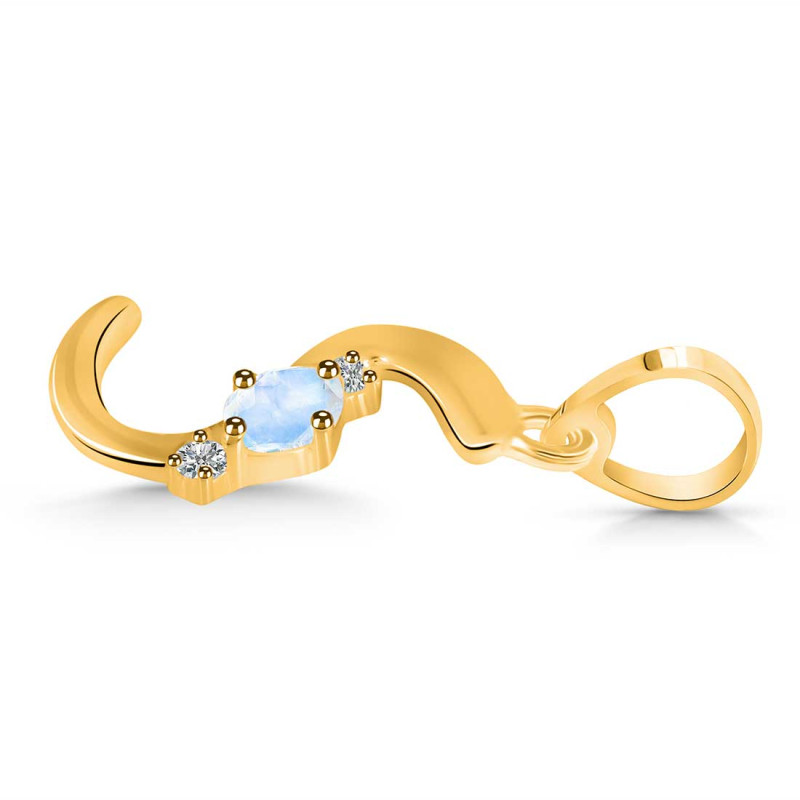 Moonstone & White Topaz Alphabet S Pendant RBM-RDA-19.