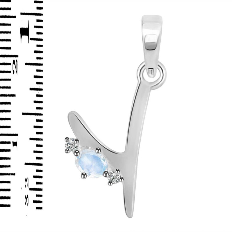 Moonstone & White Topaz Alphabet Y Pendant RBM-RDA-25.