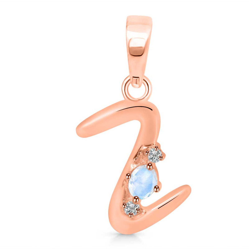 Moonstone & White Topaz Alphabet Z Pendant RBM-RDA-26.