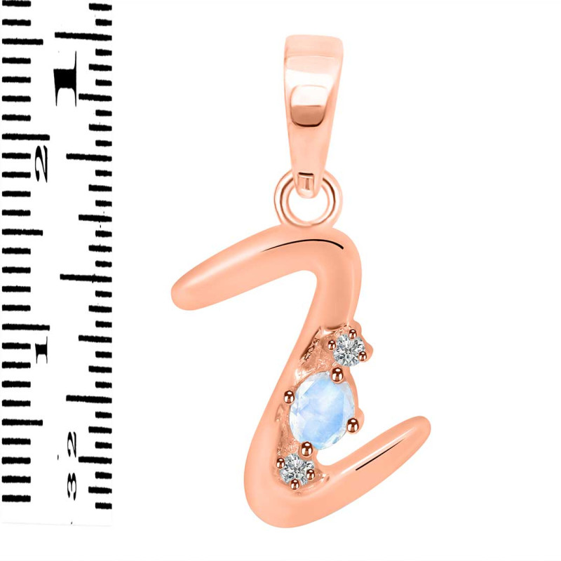 Moonstone & White Topaz Alphabet Z Pendant RBM-RDA-26.