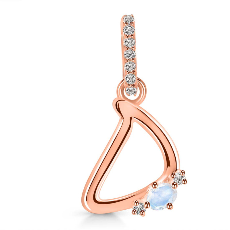 Moonstone & White Topaz Alphabet D Pendant RBM-RDA-30.