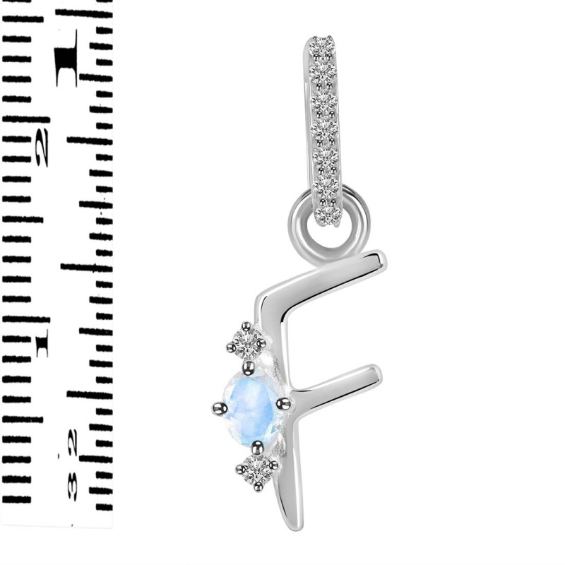 Moonstone & White Topaz Alphabet F Pendant RBM-RDA-32.
