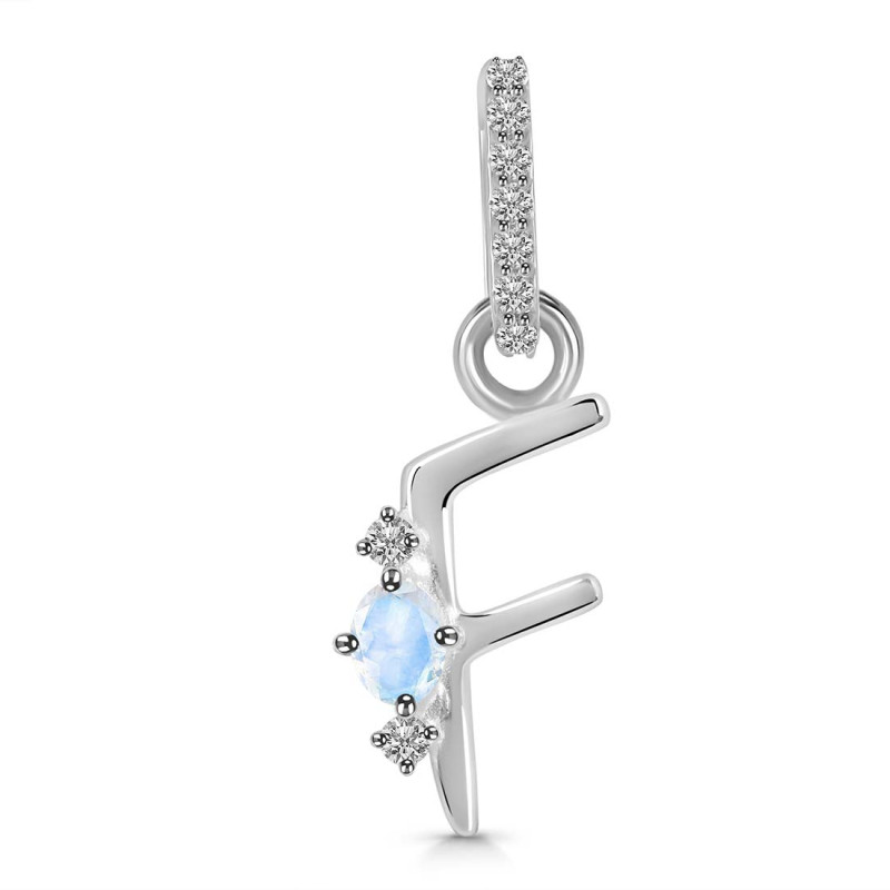 Moonstone & White Topaz Alphabet F Pendant RBM-RDA-32.