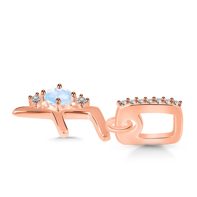 Moonstone & White Topaz Alphabet F Pendant RBM-RDA-32.