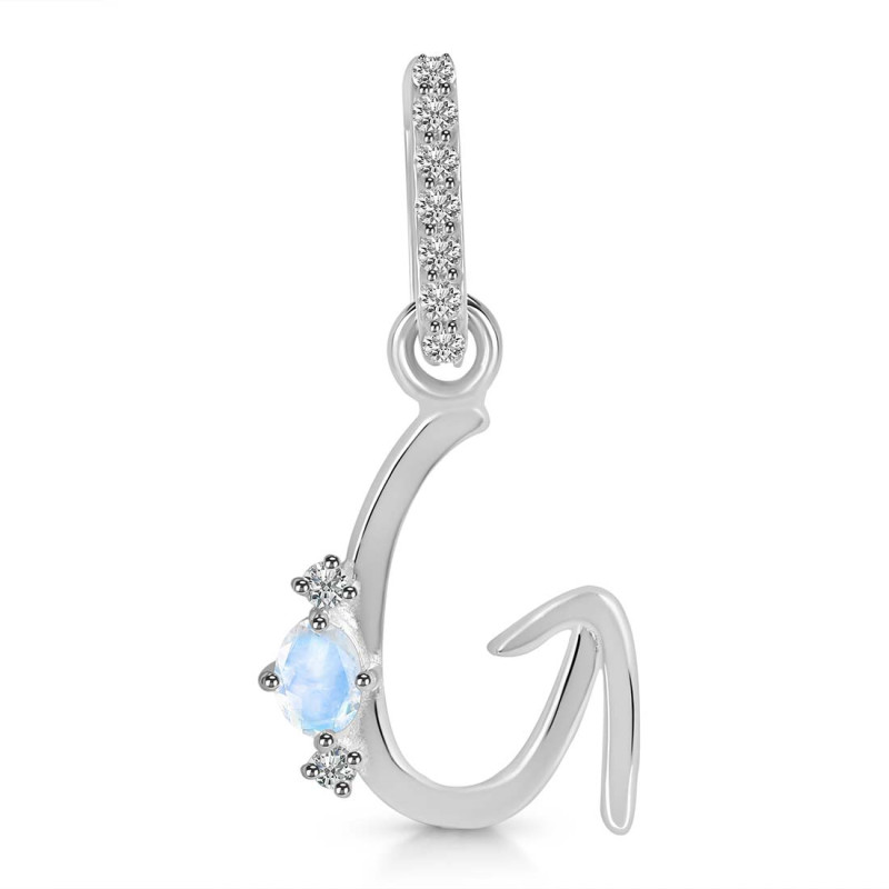 Moonstone & White Topaz Alphabet G Pendant RBM-RDA-33.
