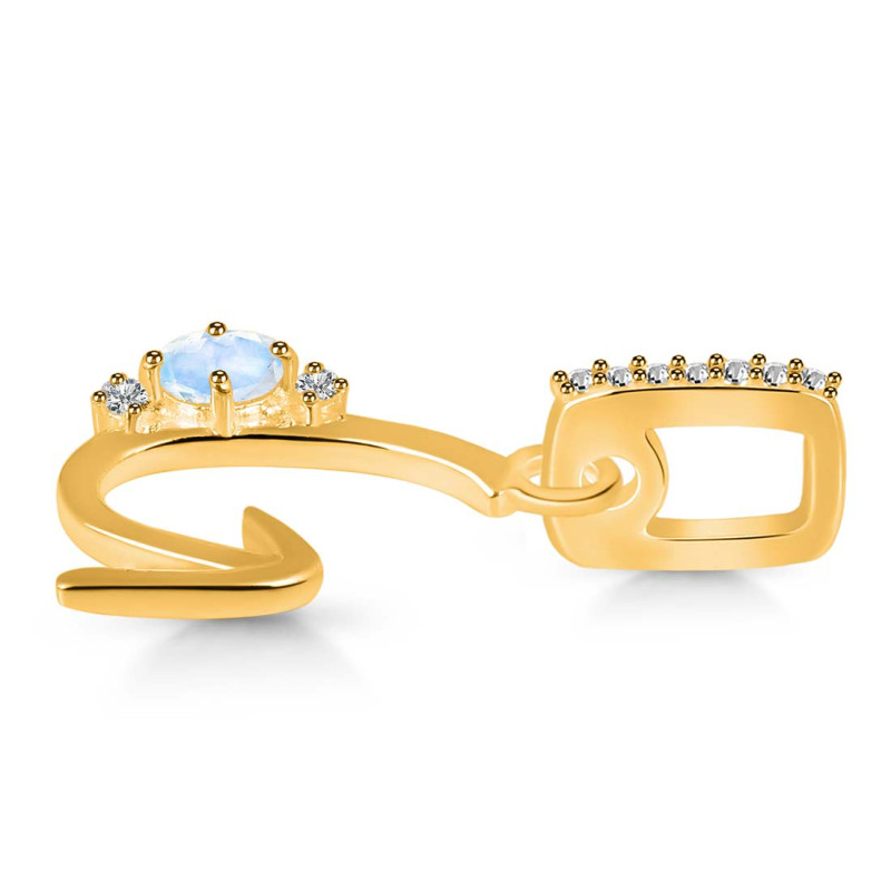 Moonstone & White Topaz Alphabet G Pendant RBM-RDA-33.
