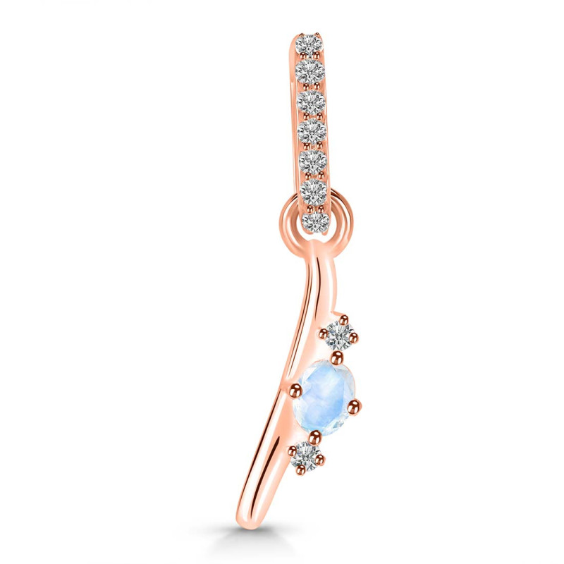 Moonstone & White Topaz Alphabet I Pendant RBM-RDA-35.