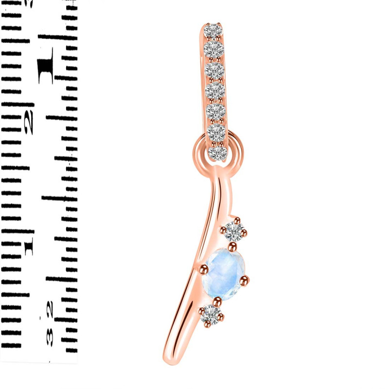 Moonstone & White Topaz Alphabet I Pendant RBM-RDA-35.