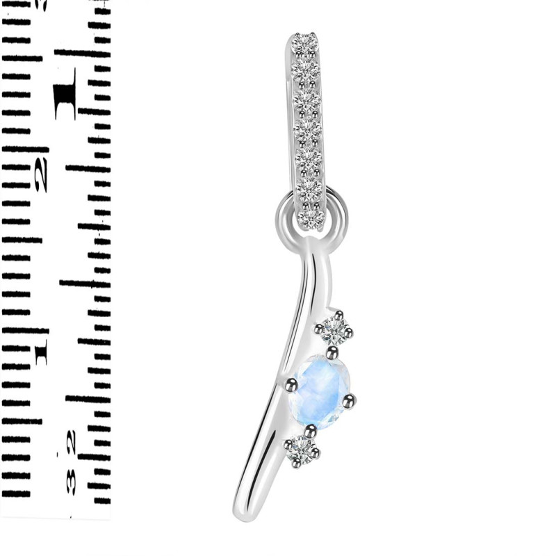 Moonstone & White Topaz Alphabet I Pendant RBM-RDA-35.