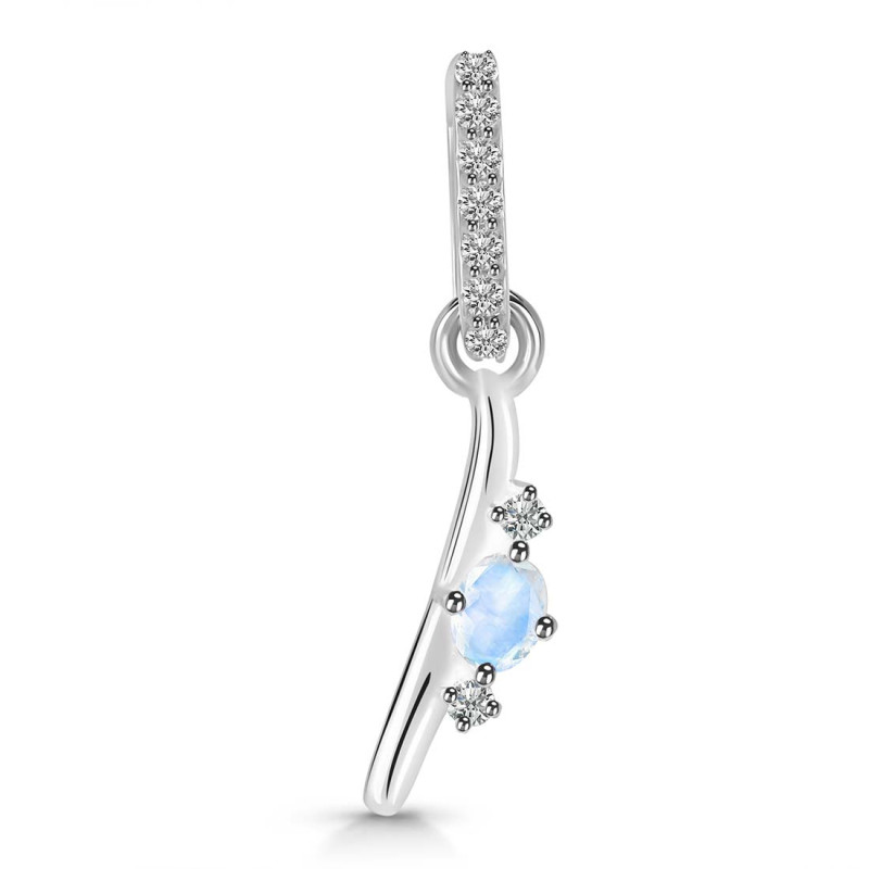 Moonstone & White Topaz Alphabet I Pendant RBM-RDA-35.