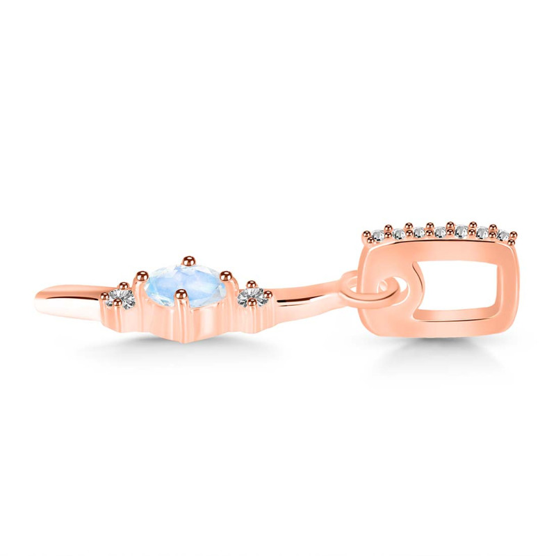 Moonstone & White Topaz Alphabet I Pendant RBM-RDA-35.