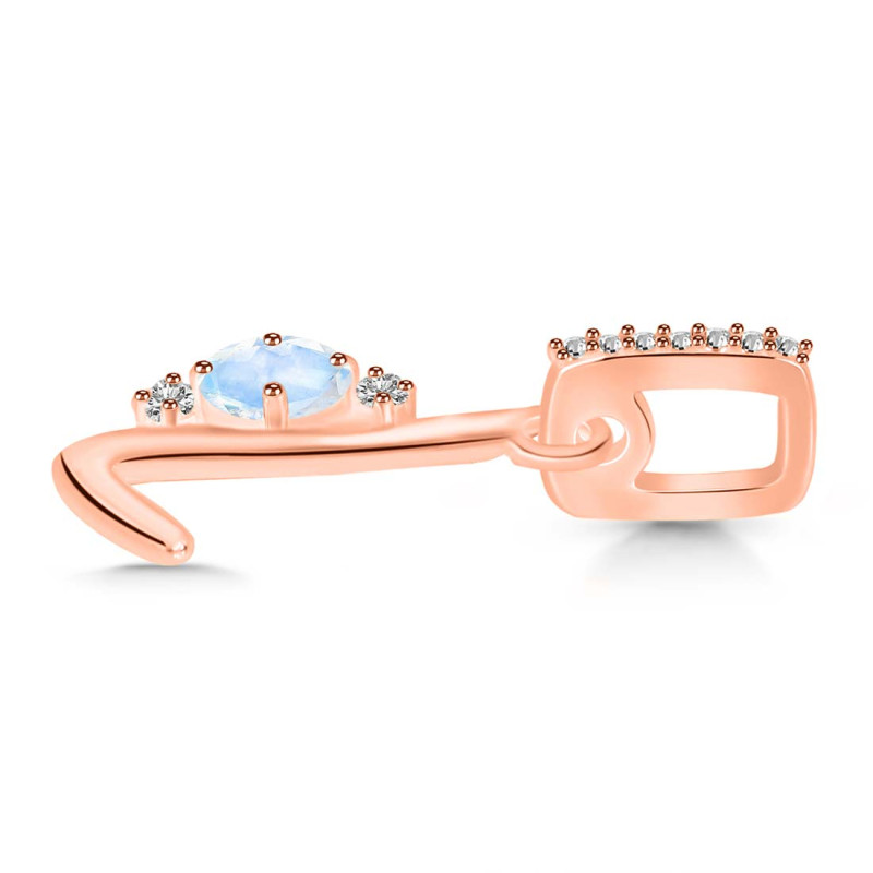 Moonstone & White Topaz Alphabet L Pendant RBM-RDA-38.