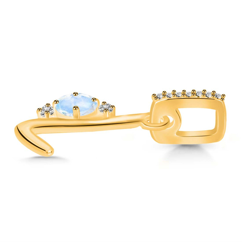 Moonstone & White Topaz Alphabet L Pendant RBM-RDA-38.