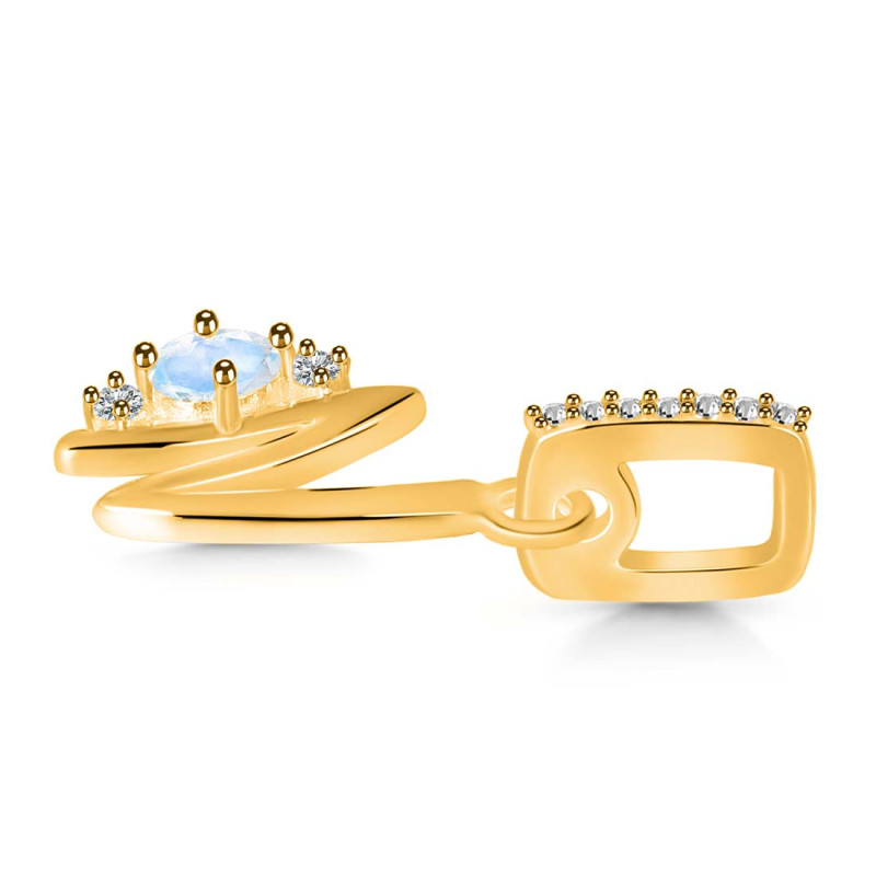 Moonstone & White Topaz Alphabet N Pendant RBM-RDA-40.