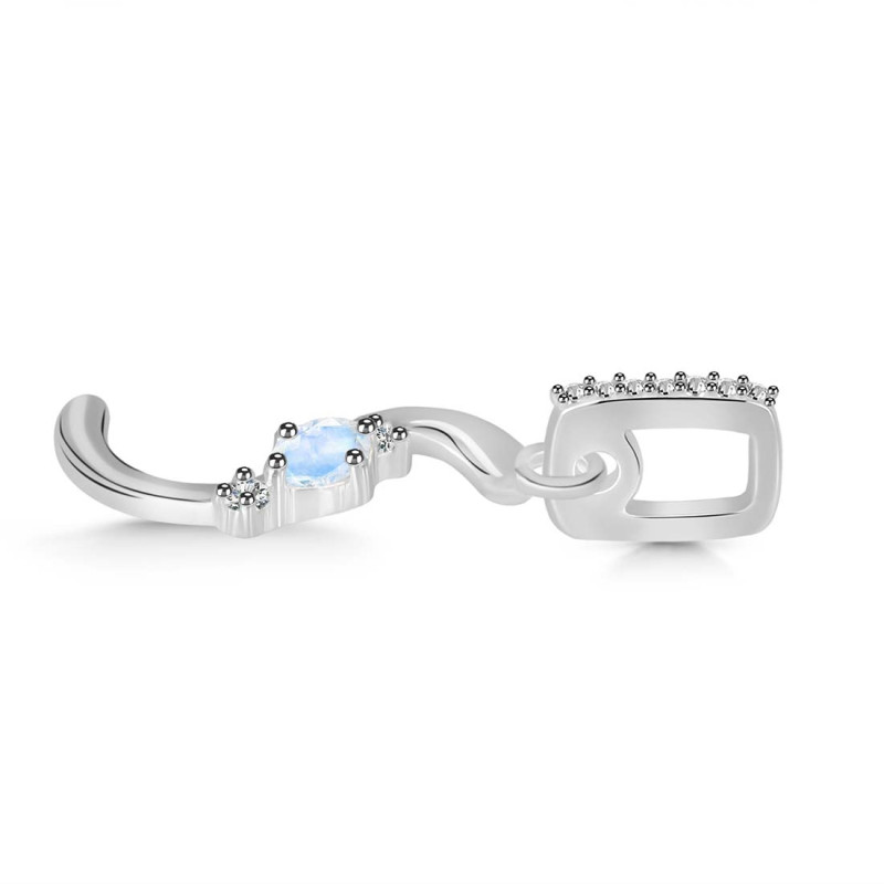 Moonstone & White Topaz Alphabet S Pendant
