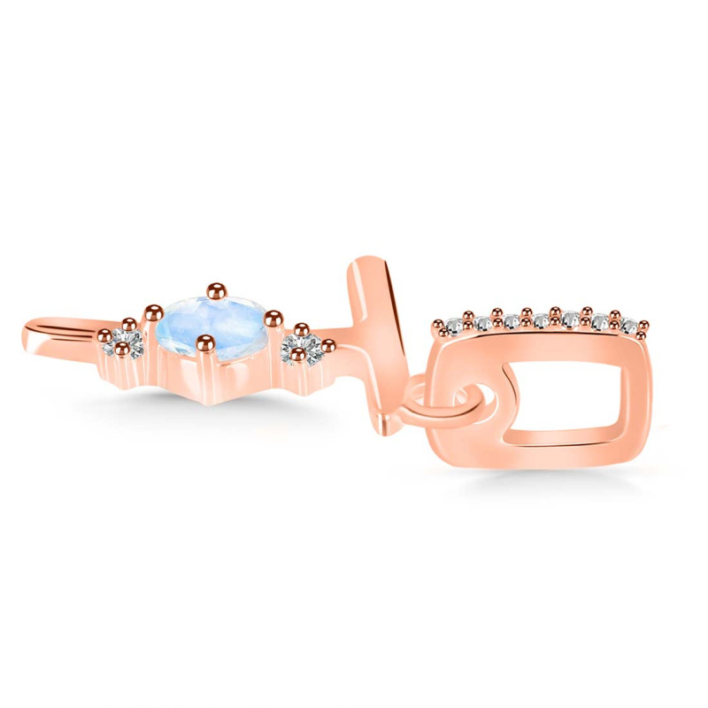 Moonstone & White Topaz Alphabet T Pendant RBM-RDA-46.