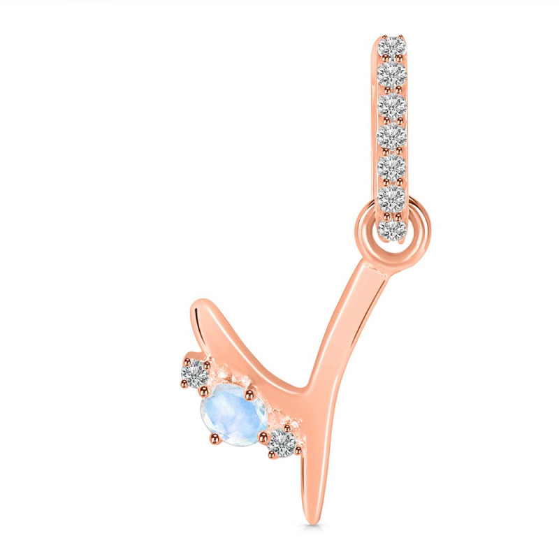 Moonstone & White Topaz Alphabet Y Pendant RBM-RDA-51.