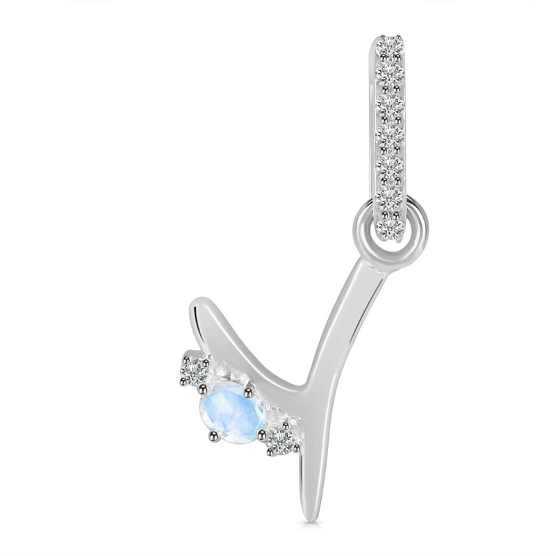 Moonstone & White Topaz Alphabet Y Pendant RBM-RDA-51.