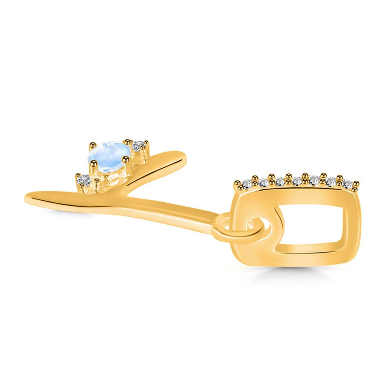 Moonstone & White Topaz Alphabet Y Pendant RBM-RDA-51.