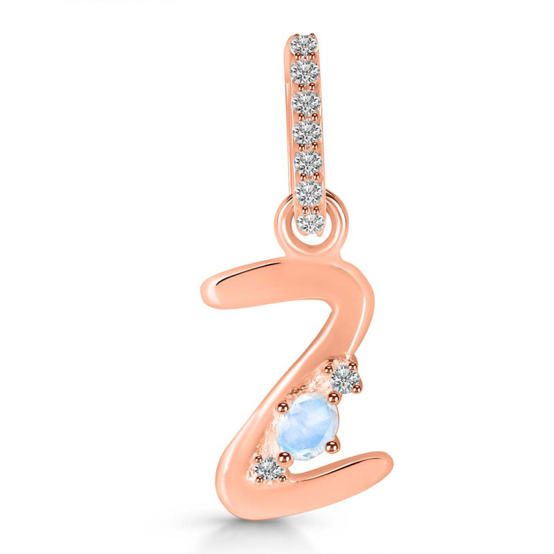 Moonstone & White Topaz Alphabet Z Pendant RBM-RDA-52.