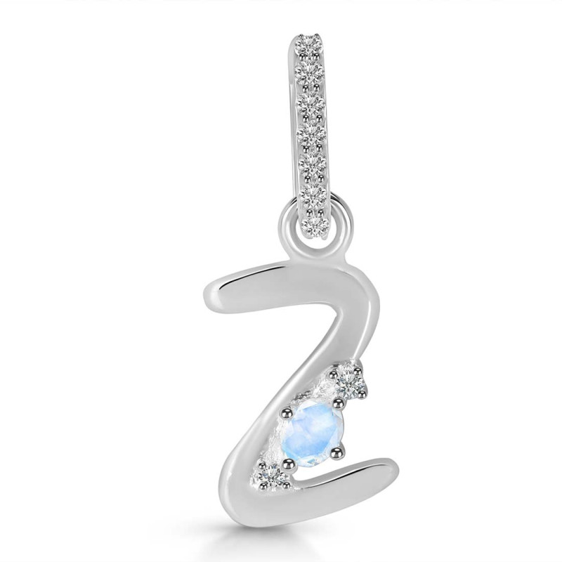 Moonstone & White Topaz Alphabet Z Pendant RBM-RDA-52.