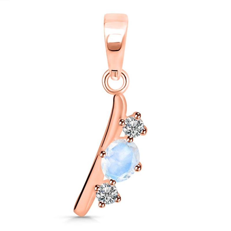 Moonstone & White Topaz Alphabet I Pendant RBM-RDA-61.