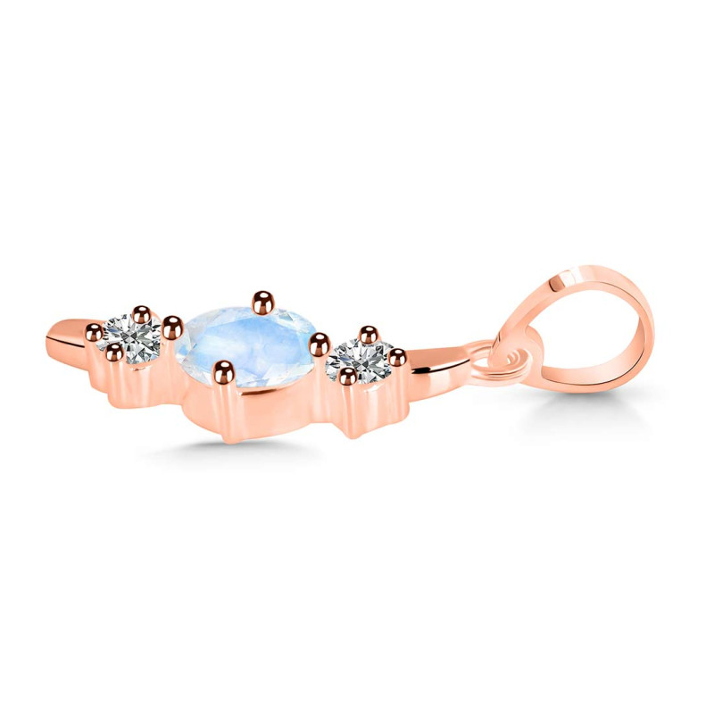 Moonstone & White Topaz Alphabet I Pendant RBM-RDA-61.