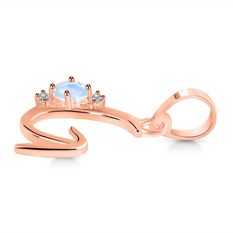 Moonstone & White Topaz Alphabet G Pendant RBM-RDA-7.