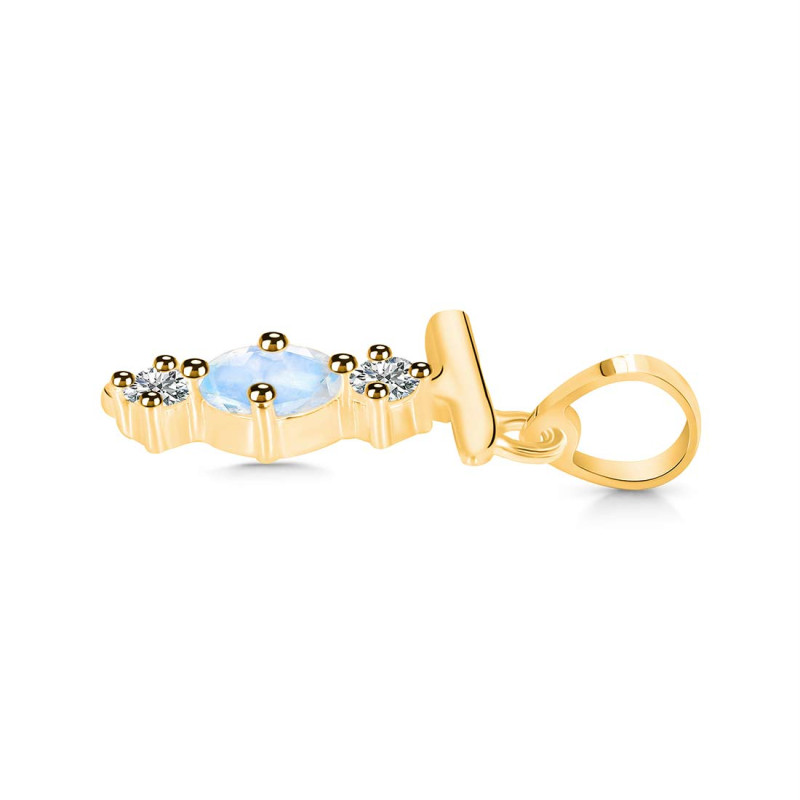 Moonstone & White Topaz Alphabet T Pendant RBM-RDA-72.