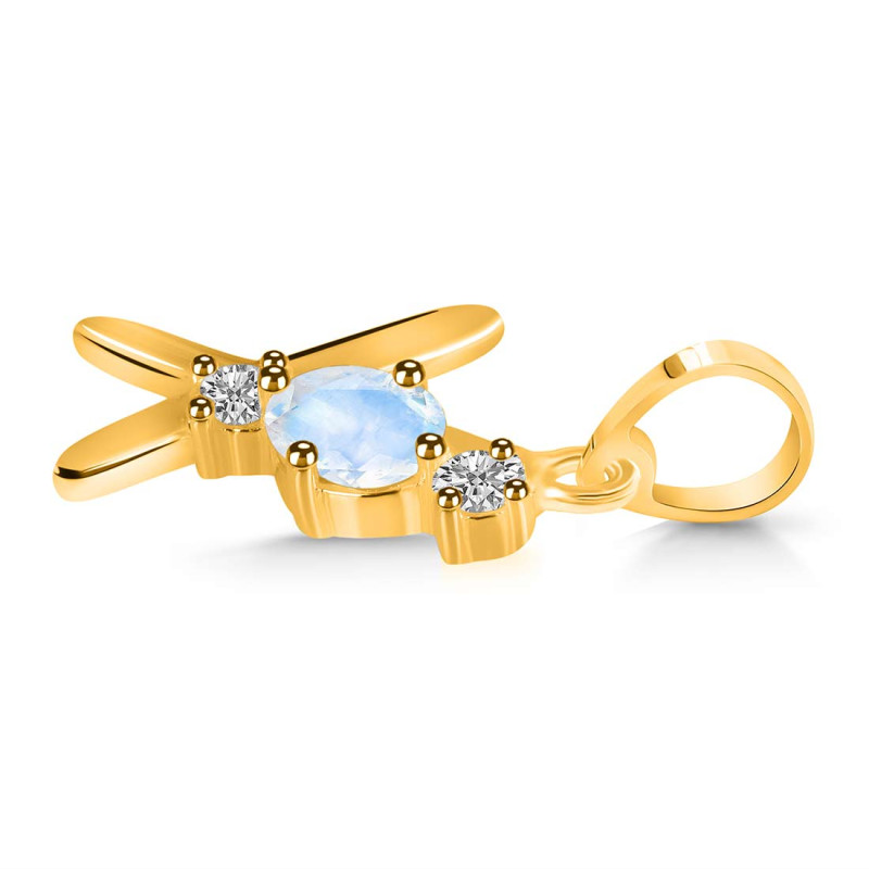 Moonstone & White Topaz Alphabet X Pendant RBM-RDA-76.