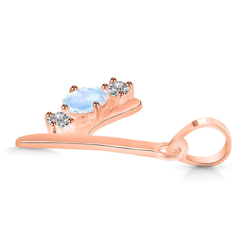 Moonstone & White Topaz Alphabet Y Pendant RBM-RDA-77.