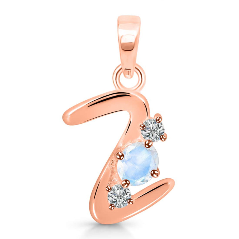 Moonstone & White Topaz Alphabet Z Pendant RBM-RDA-78.